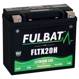 FLTX20H Fulbat Lithium BMS Function Motorcycle Battery 12.8V 12Ah 