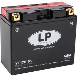 YT12B-BS AGM Landport Motorcycle Battery