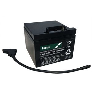 Lucas LSLC26-12G Golf Battery with Powakaddy Connector and T-Bar Lead