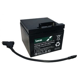 Lucas LSLC26-12G Golf Battery with Powakaddy Connector and T-Bar Lead