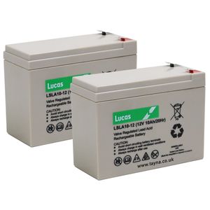 Pair of LSLA10-12 Lucas Sealed Lead Acid Battery 12V 10Ah