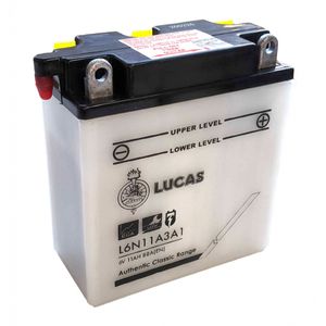 L6N11A-3A-1 Lucas Motorcycle Battery 6V 11Ah (6N11A3A1)
