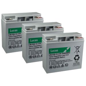 3 x Lucas 22Ah Battery LSLC22-12