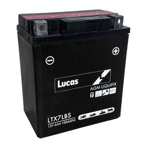 LTX7L-BS Lucas Motorbike Battery LTX7LBS