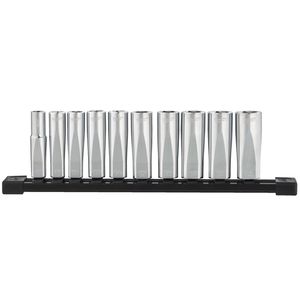 MILWAUKEE 3/8 CHROME DEEP SOCKET SET - 10 PC METRIC