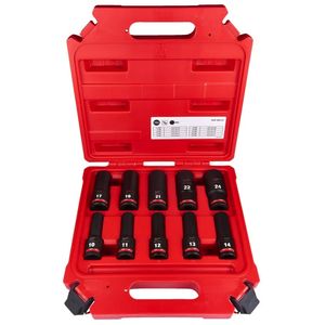 MILWAUKEE 1/2 INCH SHOCKWAVE IMPACT DUTY DEEP SOCKET SET - 10 PC SET