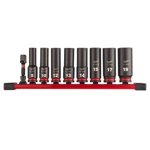 MILWAUKEE 3/8 INCH IMPACT SOCKET DEEP SET- 9 PC SET