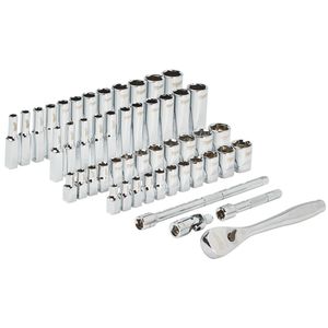 MILWAUKEE 1/4 RATCHET AND SOCKET SET METRIC & SAE - 50 PC