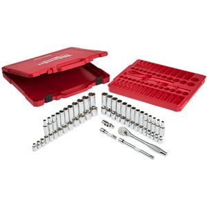 MILWAUKEE 3/8 RATCHET AND SOCKET SET METRIC & SAE - 56 PC