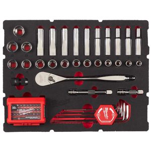 MILWAUKEE 1/2 RATCHET - SOCKET - HEX KEY SET WITH FOAM INSERT - 70 PC SET