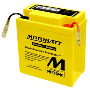 MBT6N6 MOTOBATT Quadflex AGM Bike Battery 6V 6Ah