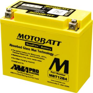 MBT12B4 MOTOBATT Quadflex AGM Bike Battery 12V 11Ah