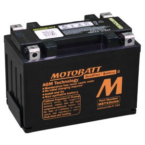 MBTX9UHD Black MOTOBATT Quadflex AGM Bike Battery 12V 10Ah