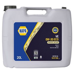 NAPA VE 0W-20 ECO Fully Synthetic Low SAPS Engine Oil 20L - N23720L N237
