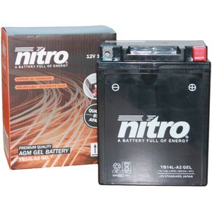 YB14L-A2 GEL Nitro Motorcycle Battery YB14L-A2 GEL