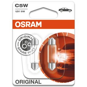 C5W 12V 5W (239) OSRAM Original Festoon Side-Tail-Interior Bulbs 6418-02B, SV8.5-8 - Pack of 2