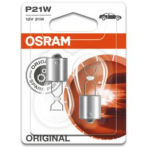P21W 12V 21W (382) OSRAM Original Side-Tail-Interior Bulbs 7506-02B, BA15S - Pack of 2