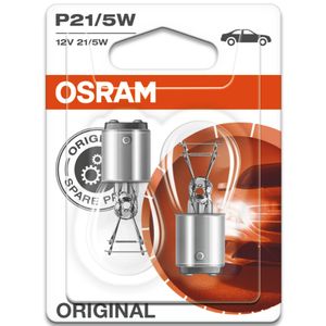 P21/5W 12V 21/5W (380) OSRAM Original Side-Tail-Interior Bulbs 7528-02B, BAY15D - Pack of 2