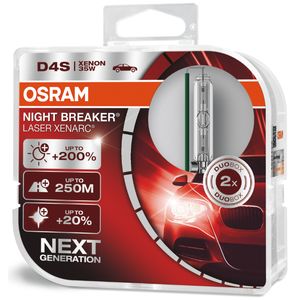 D4S XENON 35W OSRAM Night Breaker Laser Xenarc (HID) Headlight Bulbs 66440XNL-HCB, P32D-5 - Pack of 2