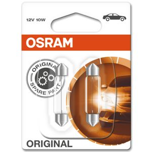 12V 10W (264/265) OSRAM Original Festoon Side-Tail-Interior Bulbs 6411-02B, SV8.5-8 - Pack of 2