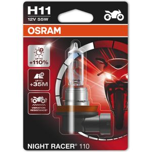 H11 12V 55W (711) OSRAM Night Racer 110 Halogen Headlight Bulb 64211NR1-01B, PGJ19-2