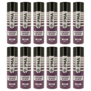 12x PMA GLOSS Stoneguard Black Spray Paint Aerosol 500ml - 12 x PCPA1031