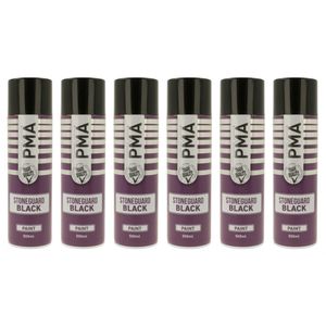 6x PMA GLOSS Stoneguard Black Spray Paint Aerosol 500ml - 6 x PCPA1031