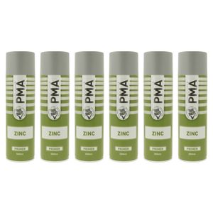 6x PMA MATT Grey Zinc Primer Aerosol Spray 500ml - 6 x PCPA1025