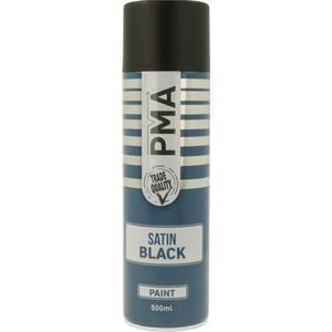 PMA SATIN Black Spray Paint Aerosol 500ml - PCPA1002