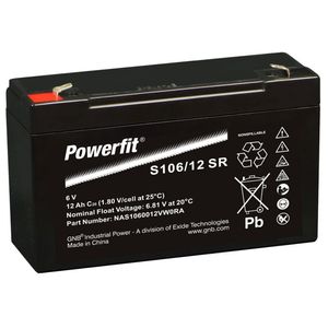 S106/12 SR Powerfit S100 Sealed VRLA Network Battery 6V 12Ah (NAS1060012W0RA)