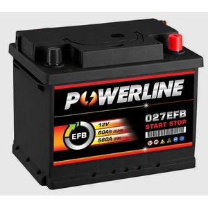 027 EFB Powerline Start Stop Car Battery 60Ah