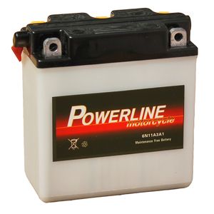 6N11A-3A Powerline Motorcycle Battery 6V 10Ah 6N11A3A