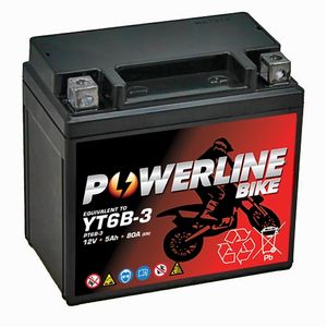 YT6B-3 Powerline Motorcycle Battery 12V 5Ah