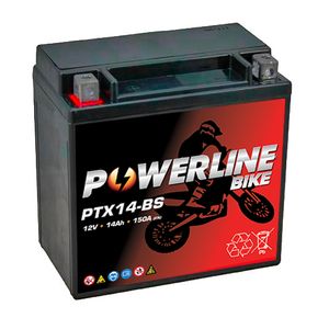 PTX14-BS Powerline Motorcycle Battery 12V 14Ah