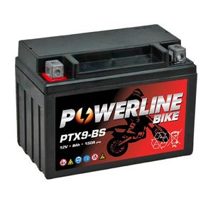 PTX9-BS Powerline Motorcycle Battery 12V 9Ah