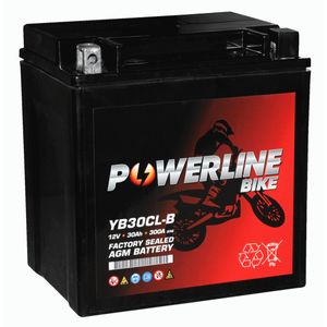 YB30CL-B AGM Powerline Motorcycle Battery 12V 30Ah
