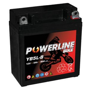 YB5L-B AGM Powerline Motorcycle Battery 12V 5Ah YB5LB
