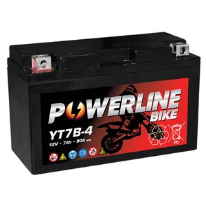 YT7B-4 Powerline Motorcycle Battery 12V 7Ah YT7B4