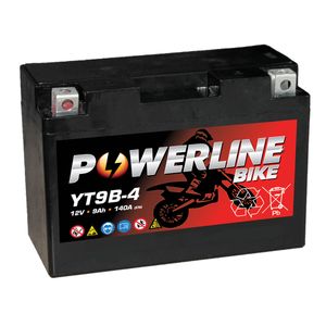 YT9B-4 Powerline Motorcycle Battery 12V 9Ah YT9B4