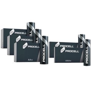 30x AA Plus 20x AAA Duracell Procell General Purpose Batteries