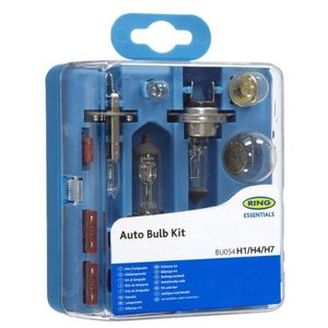 H1 (448) & H4 (472) & H7 (477) 12V RING Headlight Bulbs & Fuses Universal Kit BU054