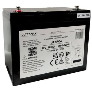 ULTRAMAX LI100-12PRI Lithium Battery 100Ah SLAUMXLI100-12PRI Slim
