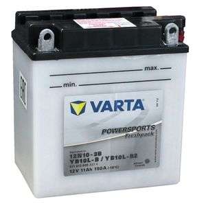 YB10L-B2 Varta Powersports Freshpack Motorcycle Battery 511 013 009 (YB10L-B2, 12N10-3B)