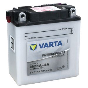 6N11A-3A Varta Powersports Freshpack Motorcycle Battery 012 014 008 (011014008)