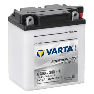 6N6-3B-1 Varta Powersports Freshpack Motorcycle Battery 006 012 003