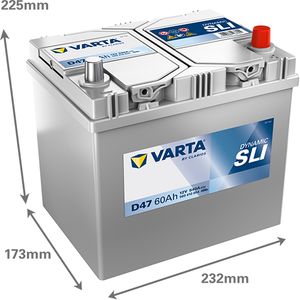 D47 Varta Dynamic SLI Car Battery 12V 60Ah (560410054) (005L)