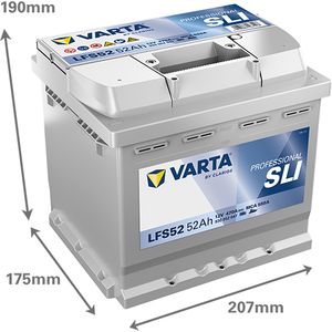 LFS52 Varta Professional Starter DC Leisure Battery 52Ah (930 052 047)