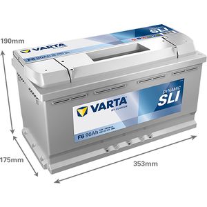 Type 017 Varta Dynamic SLI Car Battery 12V 90Ah (Short Code: F6) (Varta DIN: 590 122 072)