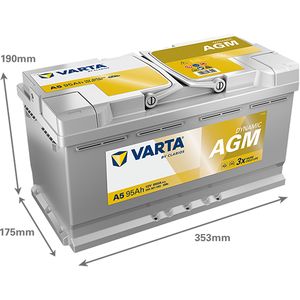 A5 Varta Dynamic AGM 019 Car Battery 12V 95Ah (595901085)