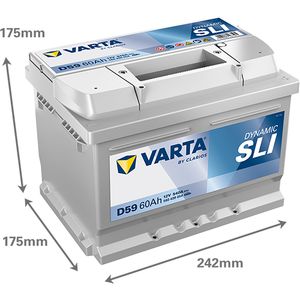 D59 Varta Dynamic SLI Car Battery 12V 60Ah (560409054) (075)